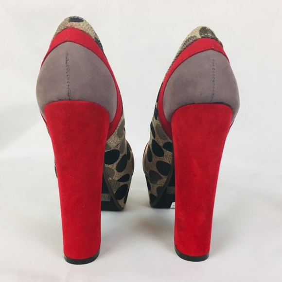 Just Earl Shoes Size 6 Polka Dots Fabric Platform - Picture 5 of 6